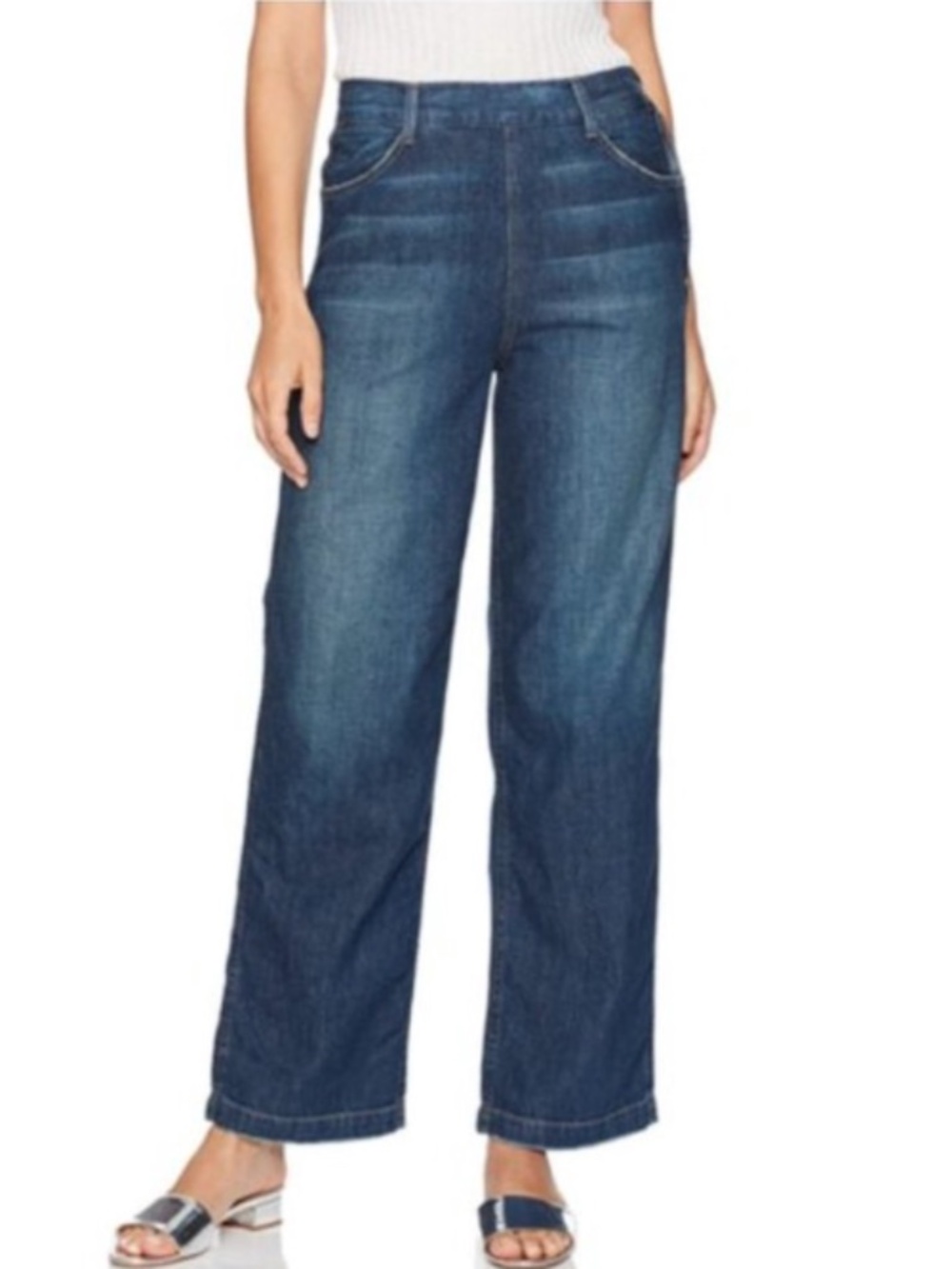 VINCE Designer High Rise Size Zip Wide Leg 100% Cotton Jeans Denim Size 27
